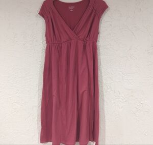 Isabel Maternity Coral Pink Maxi Dress - Women's Medium Lightweight Flawed